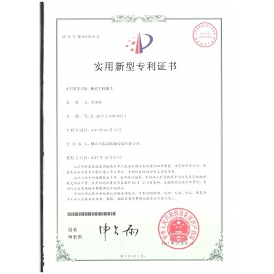 patent certificate 1