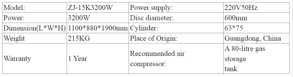 15kHz3200W Rotary Table Ultrasonic Plastic Welding Machine Parameter